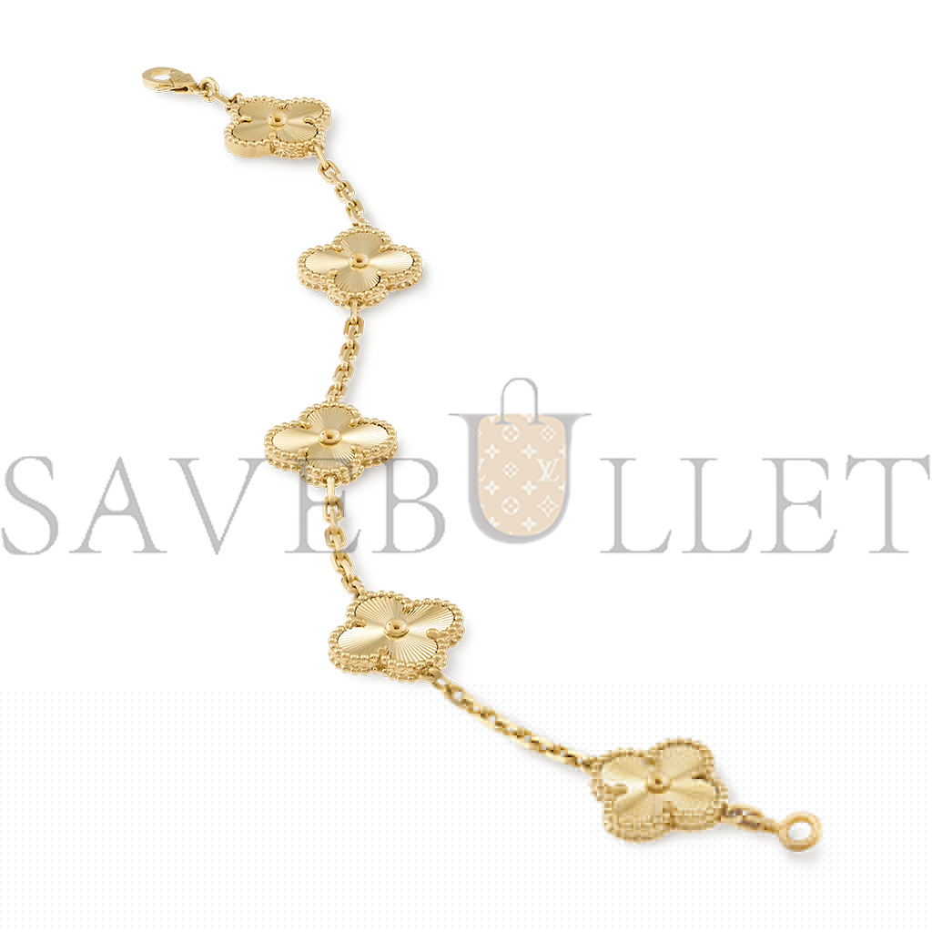 VAN CLEEF ARPELS VINTAGE ALHAMBRA BRACELET, 5 MOTIFS - YELLOW GOLD  VCARP3JK00